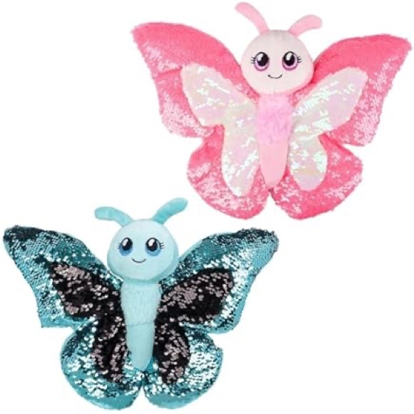 Adventure Planet Other - Sequined Butterfly Plush Set - Pink and Blue